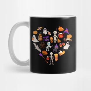 Cute October heart Autumn is my favorite season, love Fall pumpkin and halloween Mug